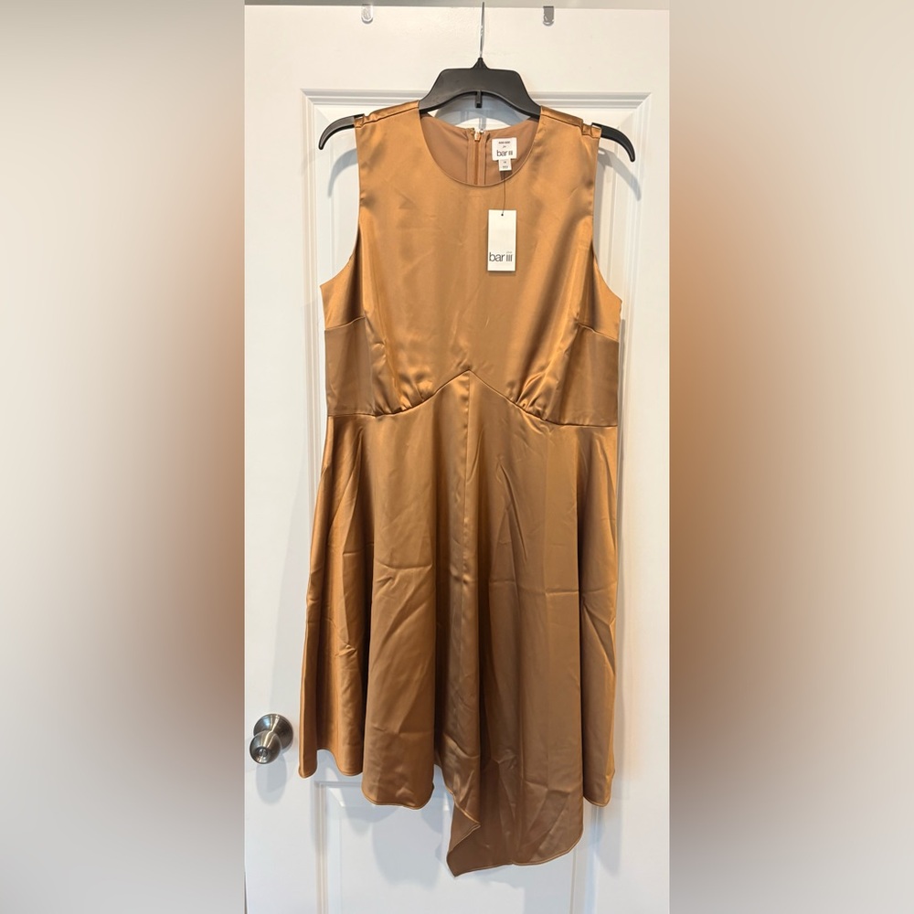 Bar III Shimmering Sleeveless Dress in Gold